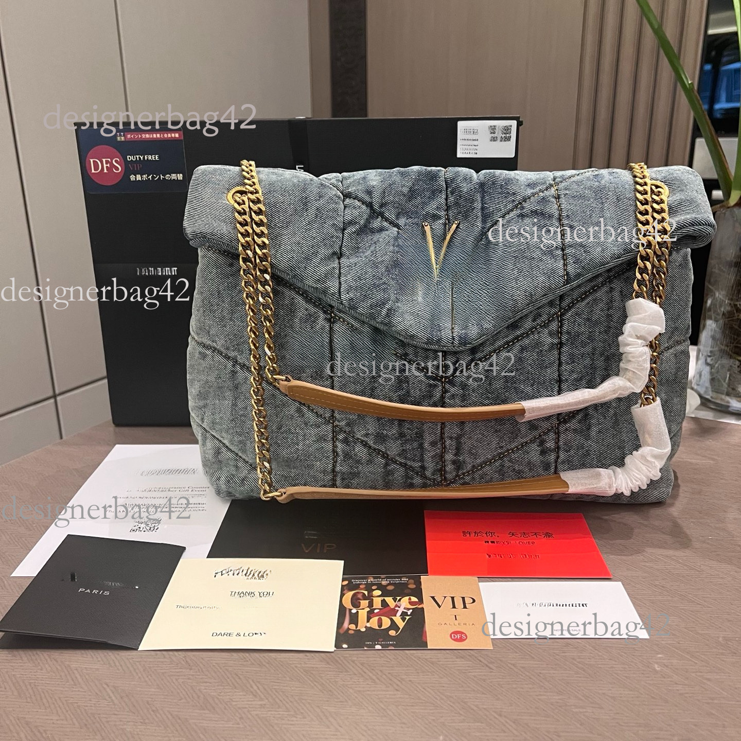 Full VIP packaging Designer Luxury Cloud patterned bag Exclusive Not for Sale vintage denim material