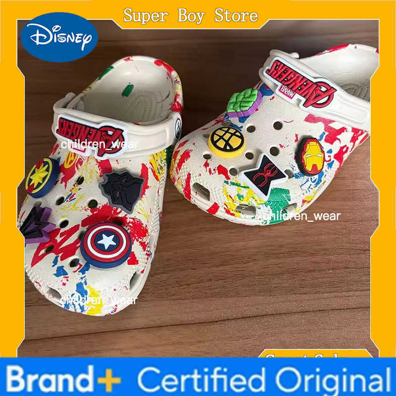 Disney Hot In Stock Avengers Anime Surrounding Shoes Slippers Boy Girl Avengers Anti Slip Anti Odor Beach Sandals Birthday Gift H260303