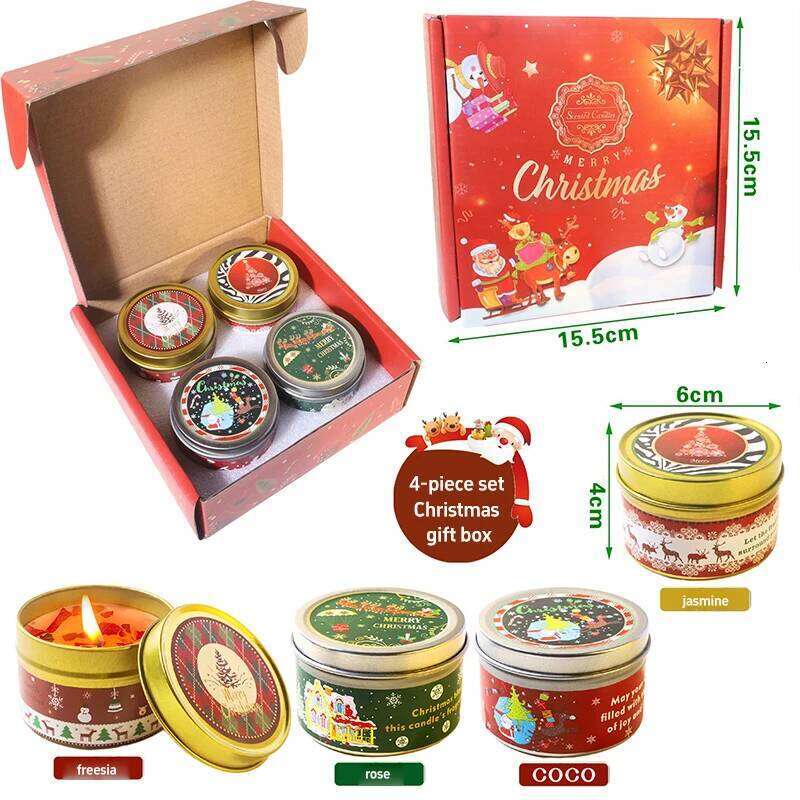 Canned Aromatic Dried Flower Soy Candle Ornament Home Wedding Party Room Office Fragrance Wax Scented Decorations Festival Gifts W260303