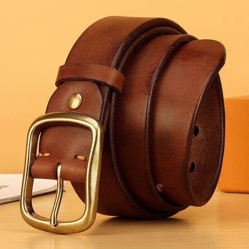 Full Grain for Men100% Italian Real Solid Leather Casual Jeans 5mm Thick Men's Heavy Duty Work Belt S260228
