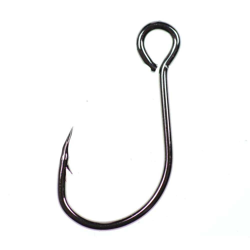 Bimoo 20pcs for Fishing Spare Single Fish Lure Hooks Inline Hook Big Eye Size2/0 1/0 1 2 4 6 8 High Carbon Steel Z260228