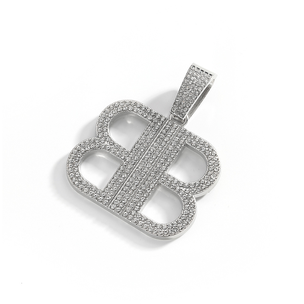 Classic Best-Selling Bajia B Letter Retro Necklace for Women High Version Alloy Full Diamond Material Direct from Manufacturer