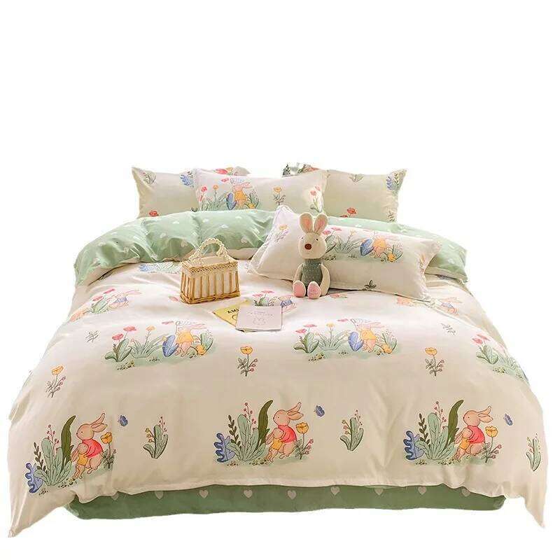 Bed Linen Duvet Cover Four-piece Set Sheets Quilt Covers Bedding College Student Dormitories Skin-friendly Cotton Three-piece W260302