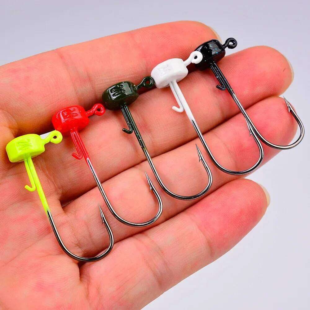 5pcs Hooks 2.8g 3.5g 4.6g 7g Ned Mushroom Head Jig Sharp Barbed Hook For Soft Worm Lures Jigging Fishing Tools Z260228