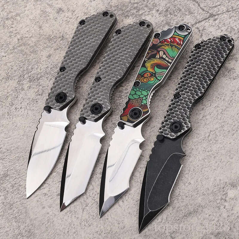High Quality A2621 Folding Knife D2 Black Stone Wash/Mirror Polish Blade CNC Titanium Alloy Handle Outdoor Camping Hiking EDC Pocket Knives