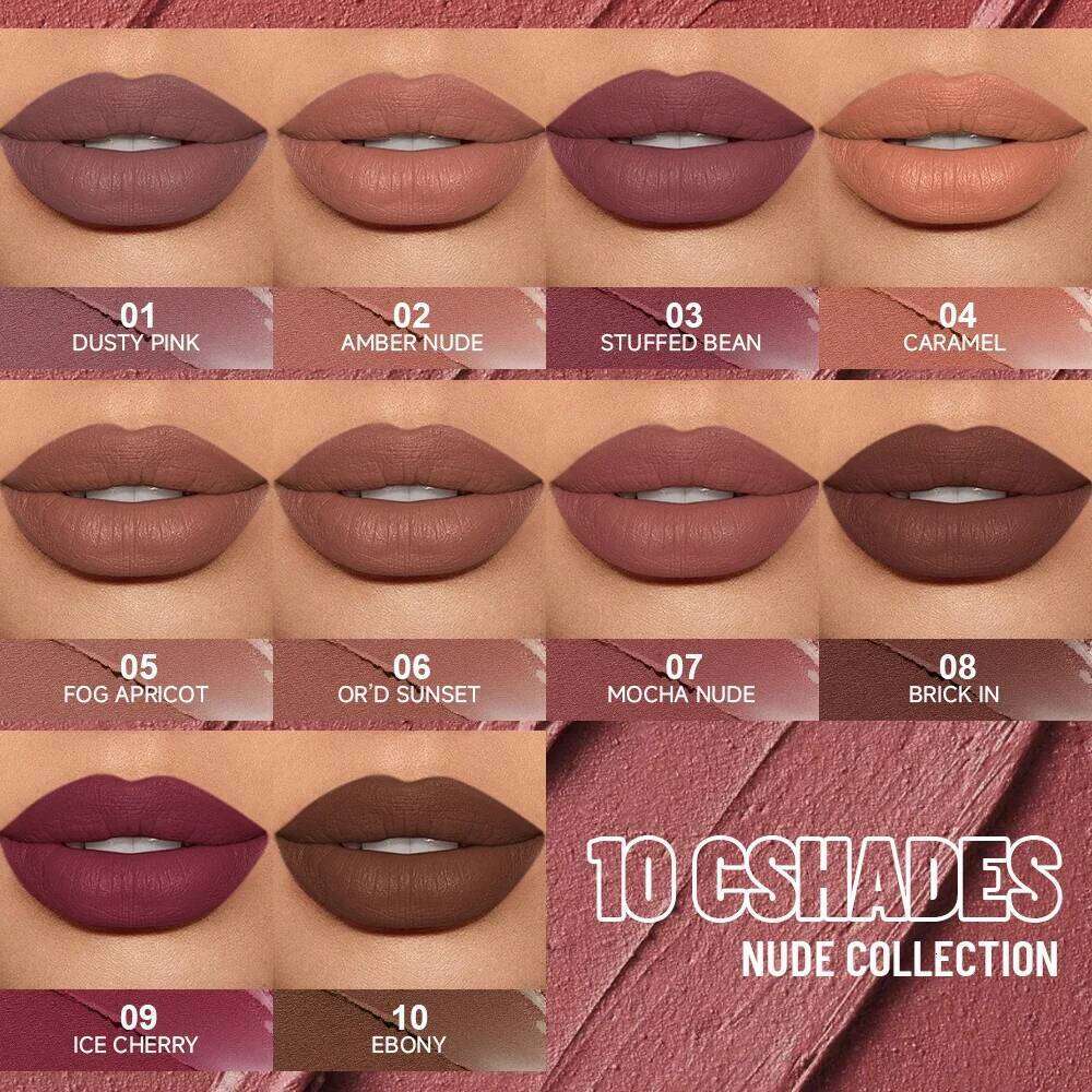 Velvet Matte Nude Lipstick, Long-Lasting Waterproof Finish, Ideal Gift for Her H260302