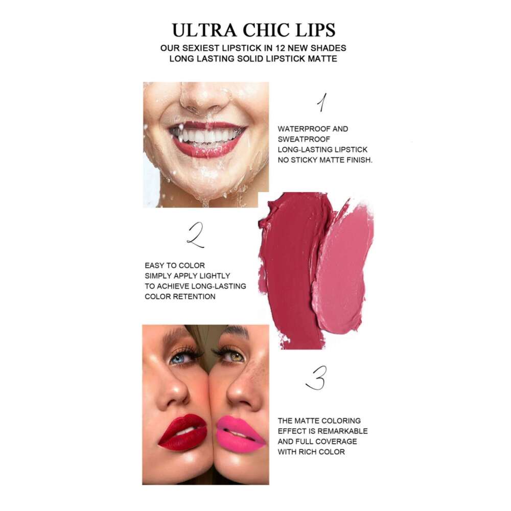 6Pcs Velvet Matte Lipstick Set Sexy Women's Tint Long-Lasting Waterproof Non-Stick Moisturizing Lip Cosmetics Makeup H260302