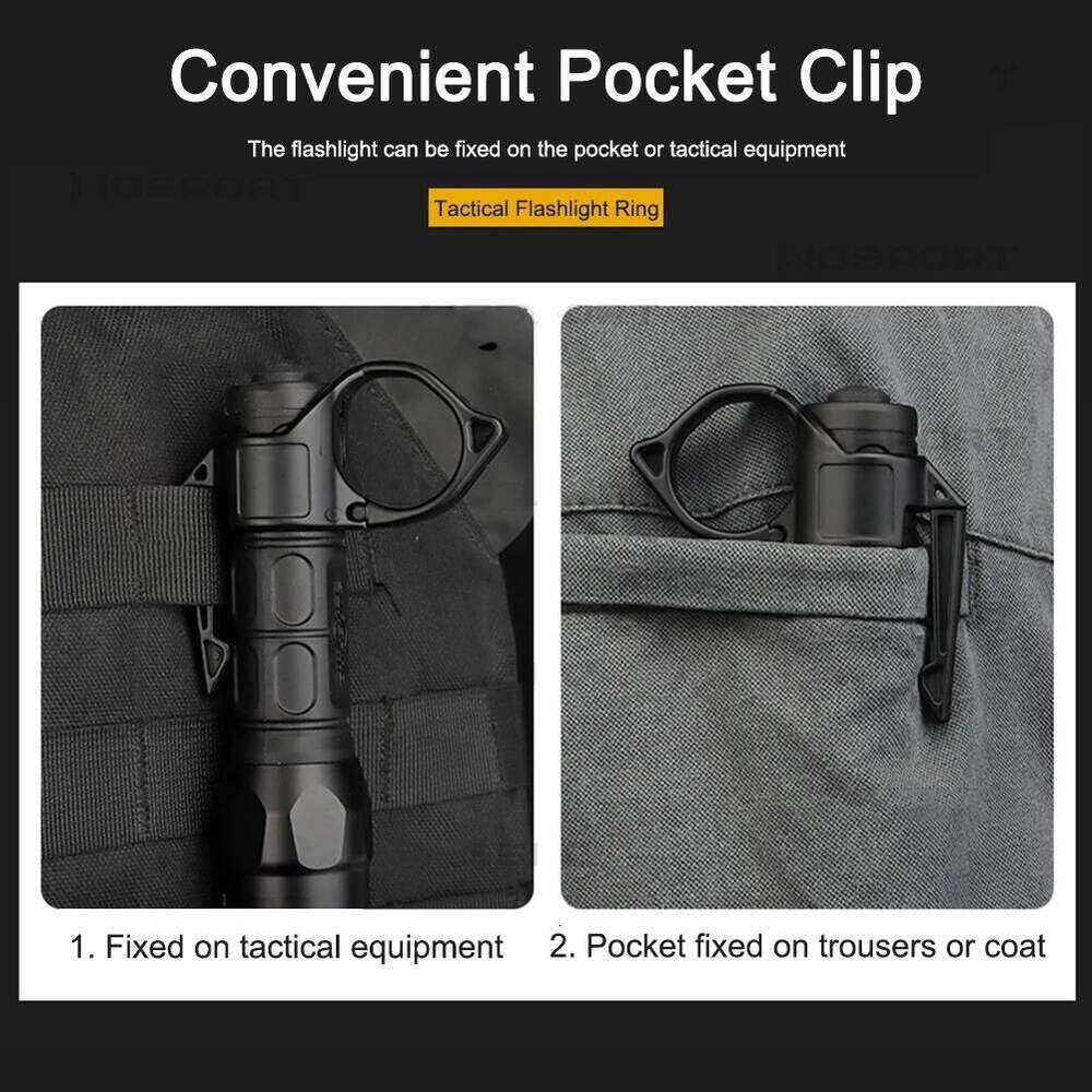 Multifunction Nylon Finger Ring Flashlight Adapter Compatible Pocket Clip Accessories Outdoor Portable Equipment S260302