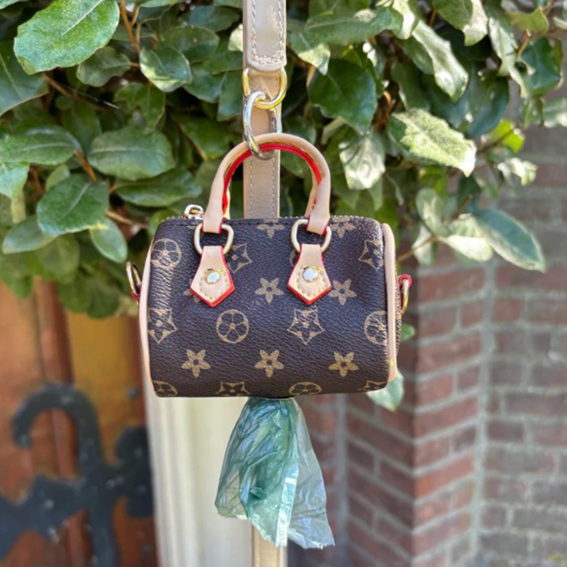 Luxury Dog Poop Bag Holder Interesting Imitation Design Pattern Premium PU Leather Pet Waste Bag Dispenser with Detachable Strap Multiple Colors Avail - view 6