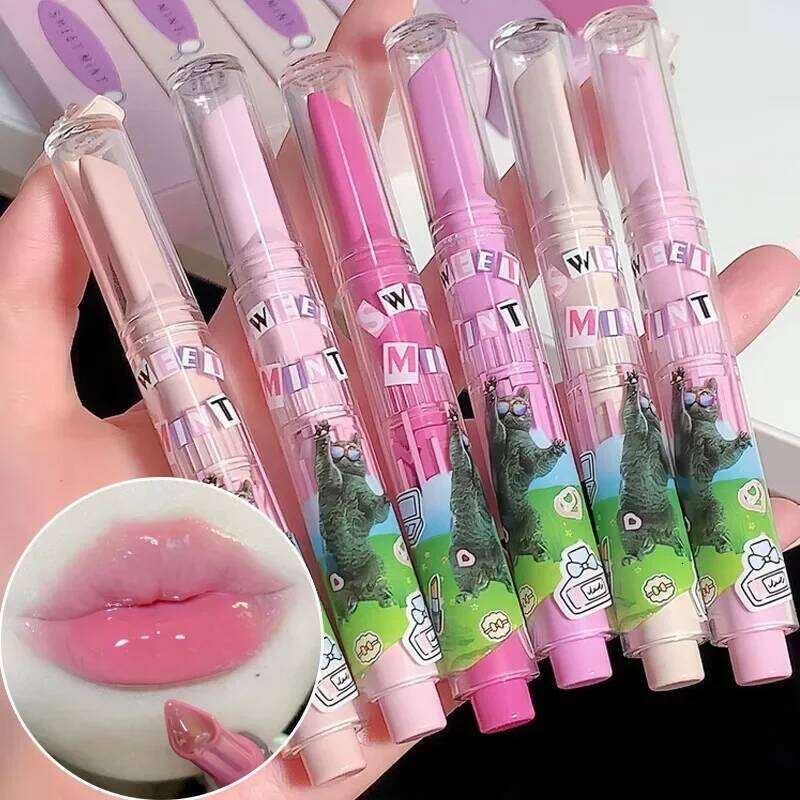 Moisturizing Jelly Mirror Lipstick Waterproof Lasting Clear Heart-shaped Solid Lip Gloss Pen Non-stick Cup Lips Tint Makeup H260302