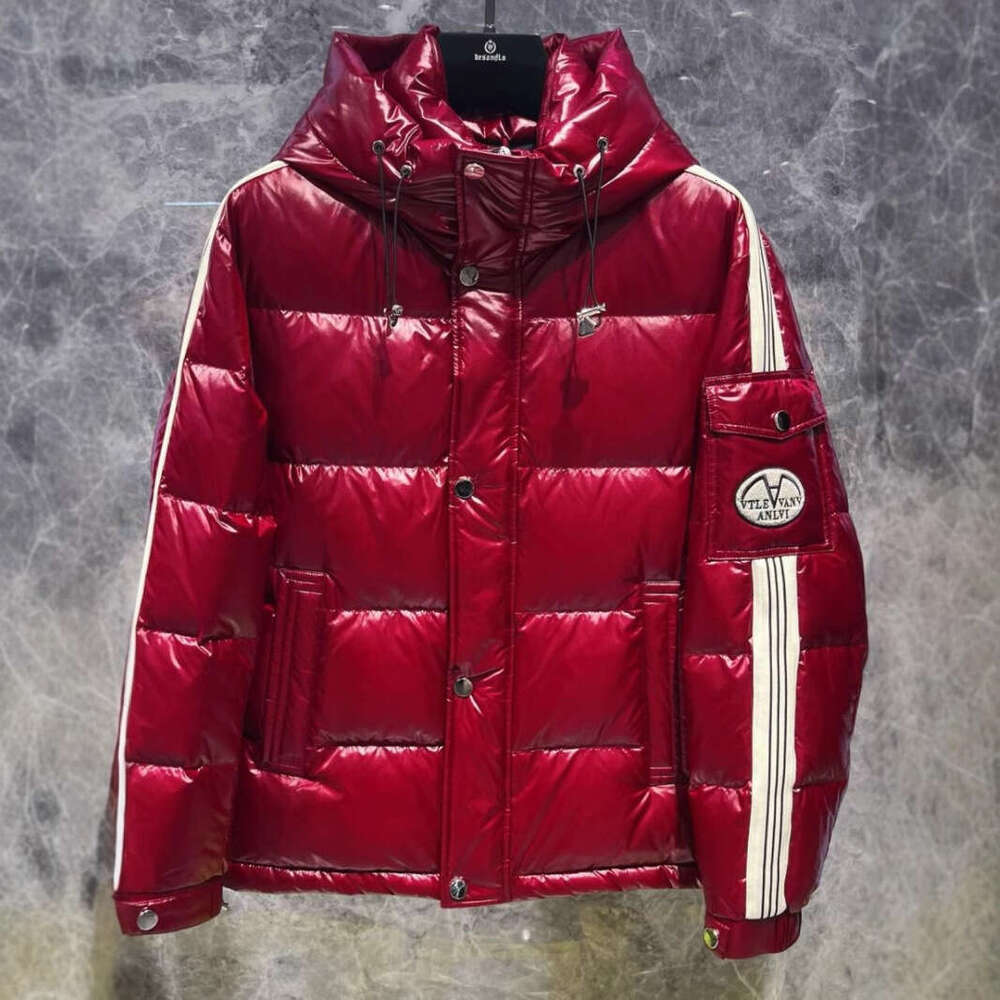 New American European Winter Men's Down Jacket With Hood 90% White Duck Down Trendy Slim-Fit Warm Coat Stylish And Handsome In Red Luanyun