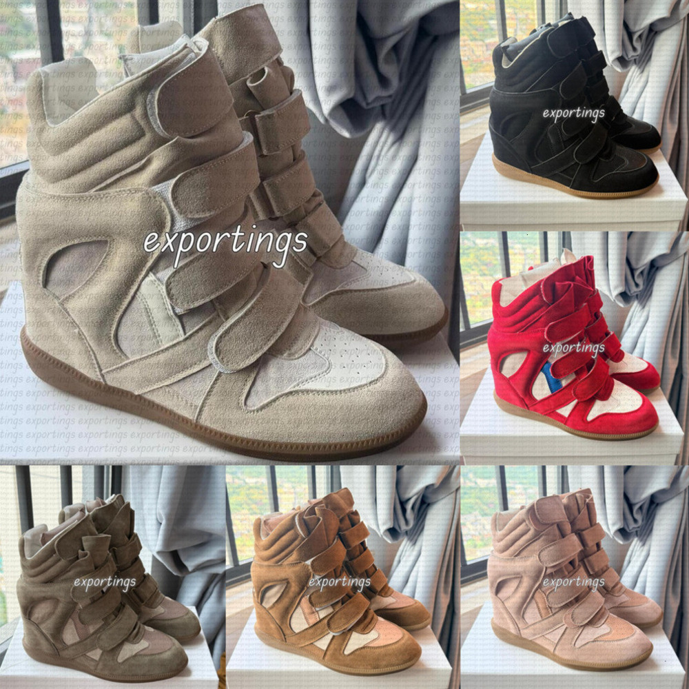 deisgner Brand boot Hot Sale-Black genuine leather wedge sneakers mens winter boots Bekett Leather-Trimmed Suede Fashion Show New Shoes EUR 35-45