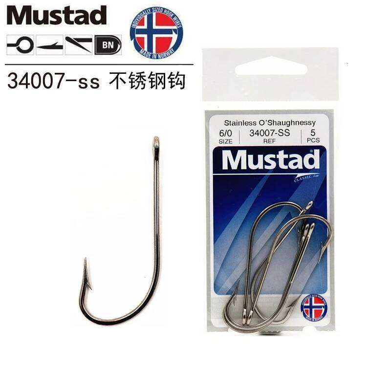 Mustad Stainless Steel Hook 4 Times To Strengthen Fishing Deep Sea Trolling Strong Pull Sharp Mackerel Grouper Large Z260228
