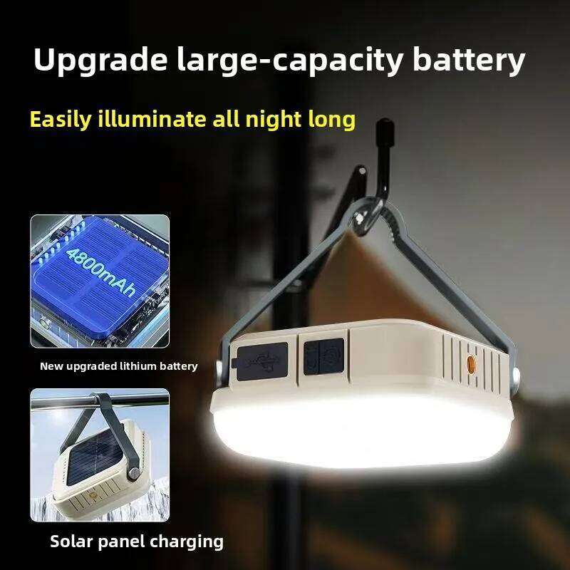 CP36 Solar LED Camping 4800mAh Waterproof Portable Tent Lantern USB Rechargeable Outdoor Emergency Light 48Hrs Runtime S260302