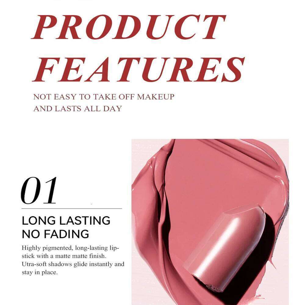 6-Color Matte Lipstick Set Easy To Apply Long-Lasting Smooth Moisturizing Waterproof Lip Makeup H260302