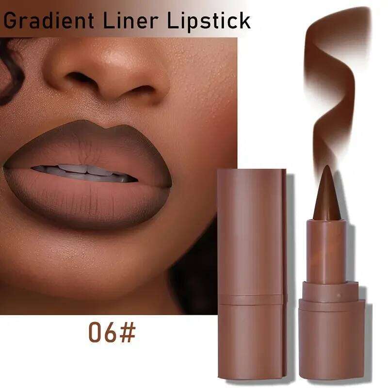 Maroon Gradient Matte Lipstick Crayon Lip Liner pencil,Flawless Contour Gradual Ombre Effect lipstick for Women H260302