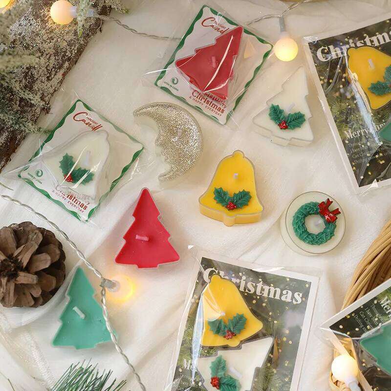 2 pcs Christmas Tealight New Year Candles Holiday Festive Home Decoration Soy Wax Gift Set for Guests Scented Candle W260303