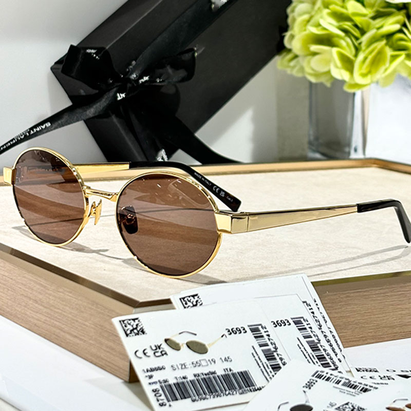 Womens oval sunglasses with retro style design metal round frame glasses womens summer outdoor casual sunglasses UV400 protection with packaging box S692