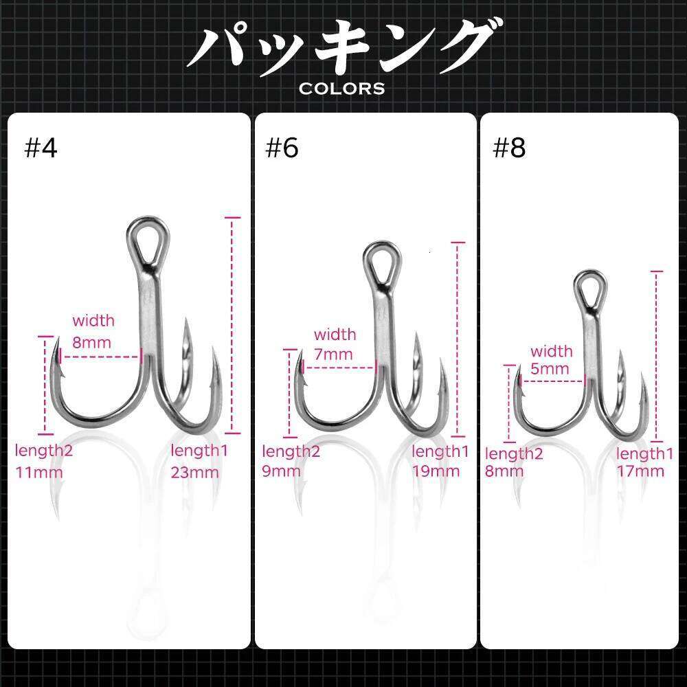 Hunthouse Treble Hook 3X Strong 10pcs/lot Fishing Accessories High Steel Carbon Saltwater For Hard Lure Tackle HOOK Z260228