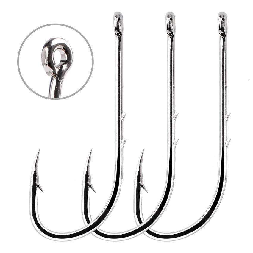 Long Shank Hooks For 100pcs 1/0#-6/0# High Carbon Steel Sharp Barbed Offset Narrow Bait Hook Fishing Tackle Accessories Z260228