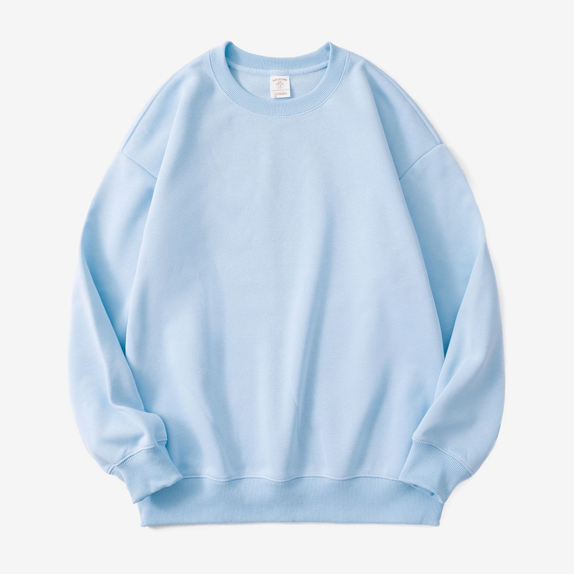 2026 New High-Quality 350g Polar Fleece Lined Crewneck Sweatshirt, Fluffy Fleece Loose Solid Color Unisex Couple Hoodie