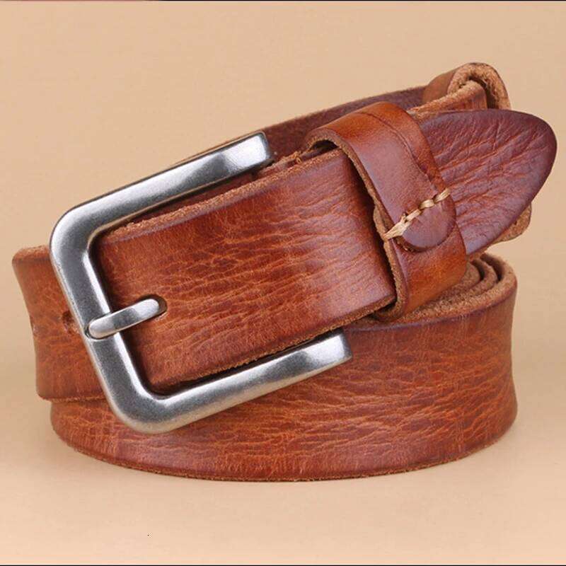 3.3CM Real Cowskin Leather High Quality Pure First Layer Cowhide Pin Buckle for Men Tide Jeans Belt Casual S260228