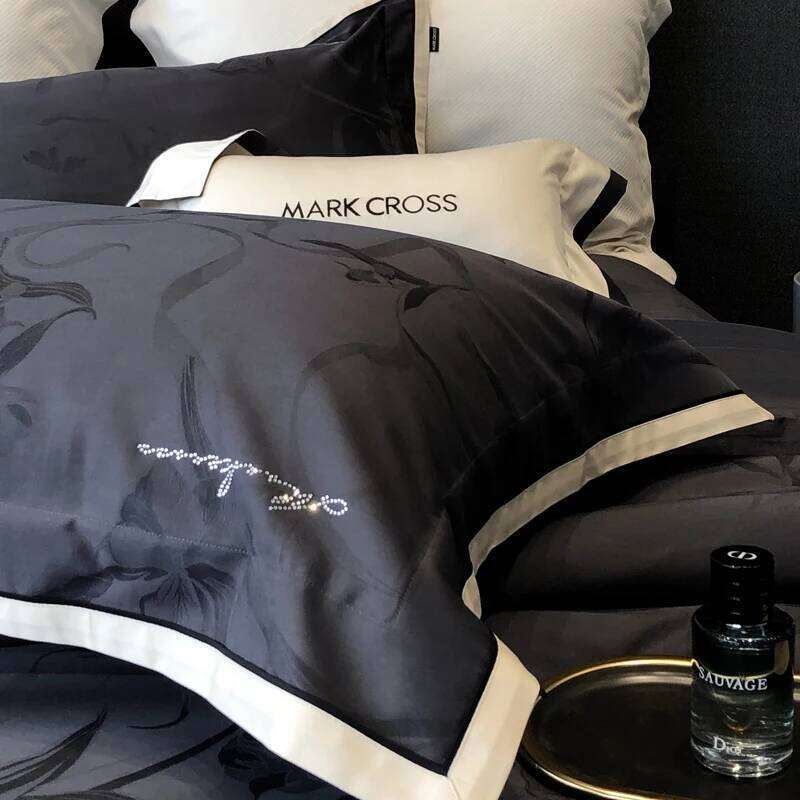 Light luxury senior sense 100S long-staple four-piece set, pure cotton satin jacquard quilt cover, bed sheet bedding 4 W260302