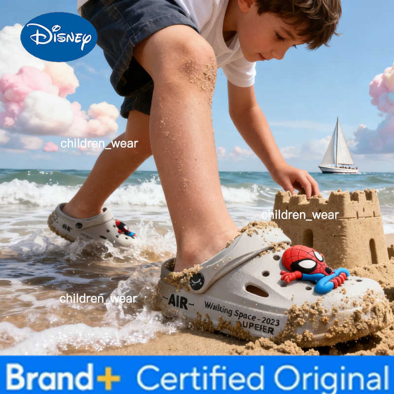 Disney Spider Man Childrens Cave Shoes Boys Anti Slip Soft Sole Kids Beach Sandals For Home And Outdoor Shoes Size 24-45 H260303