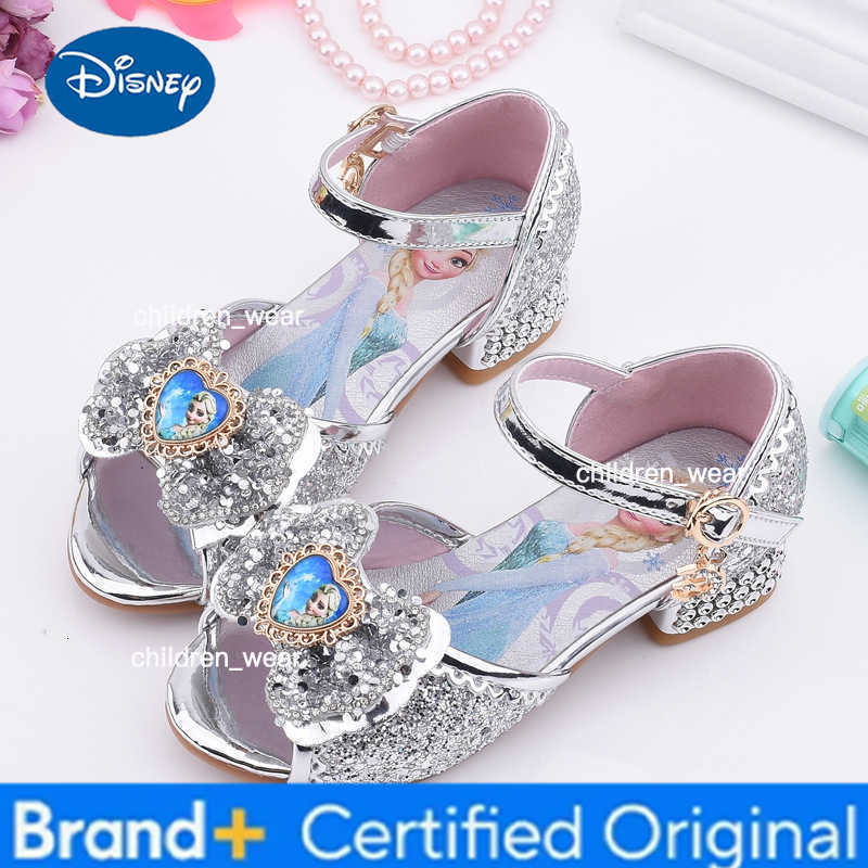 Disney Girl shoes Sandals Frozen Elsa Princess Shoes Fashion Little Girls Crystal Shoes Children High Heels Sandals Infant sandals H26030311
