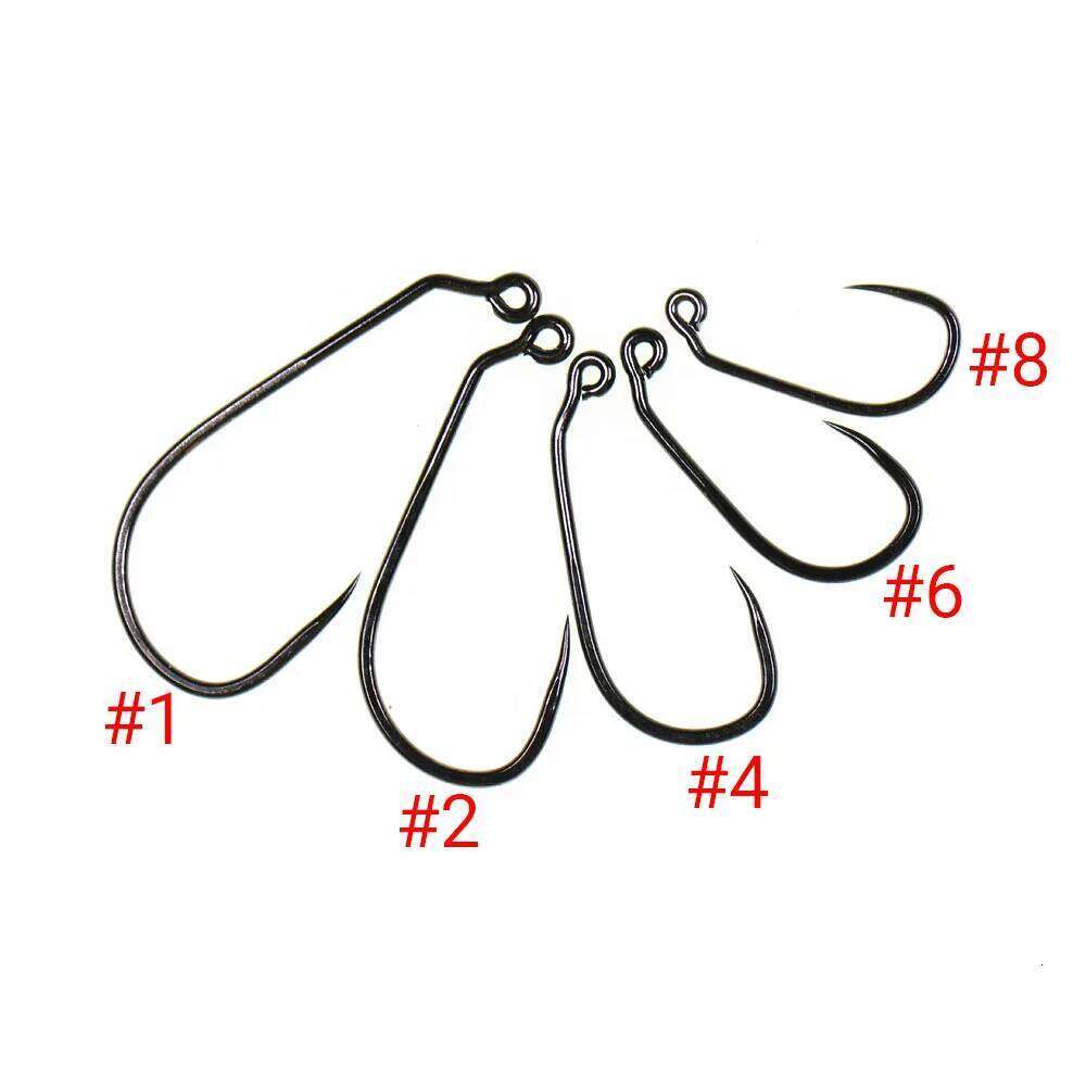 50PCS Barbless High Carbon Steel Jig Aberdeen 60 Fly Tying for Streamer Nymph Saltwater Bass Worm Fishing Hooks Z260228