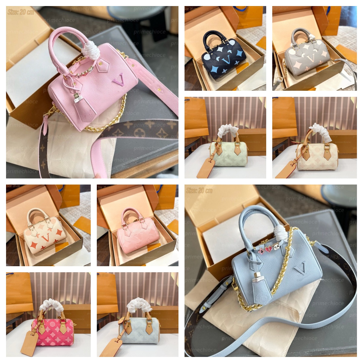 Designer Classic Printed 20 cm Pillow Bag Detachable Strap Versatile Corssbody Handbag Timeless Mini Nano Pillow Bag Colorful Monogram Canvas Shoulder Purse