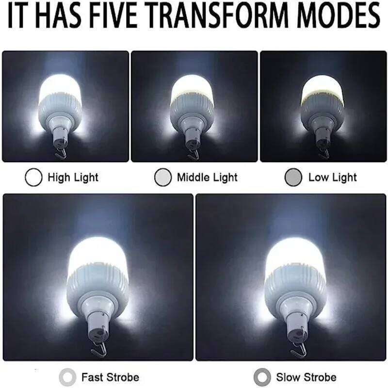 New LED Lights House Outdoor USB Rechargeable Portable Lanterns Emergency Lamp Bulb Battery Lantern BBQ Camping Light S260302