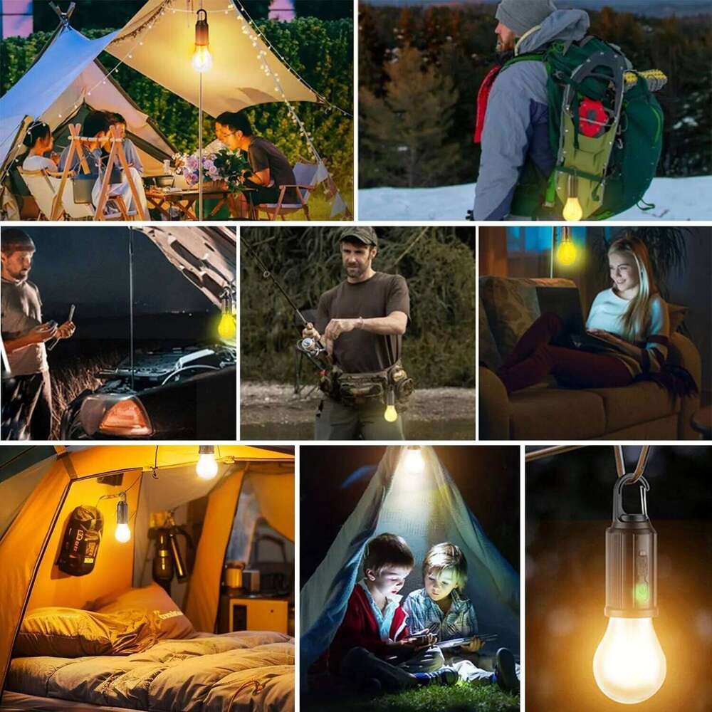 Adjustable Brightness Solar Camping Light Handheld Dual Power USB Rechargeable Lantern for Outdoor Emergencies Tents Boats S260302