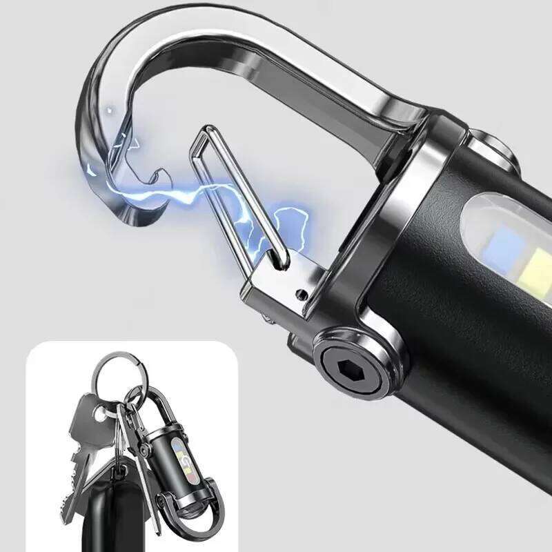 BALDR YS087 Mini Emergency TYPE-C Charging Red&Blue Light COB Keychain Flashlight Outdoor Portable Pocket Camping Lantern S260302