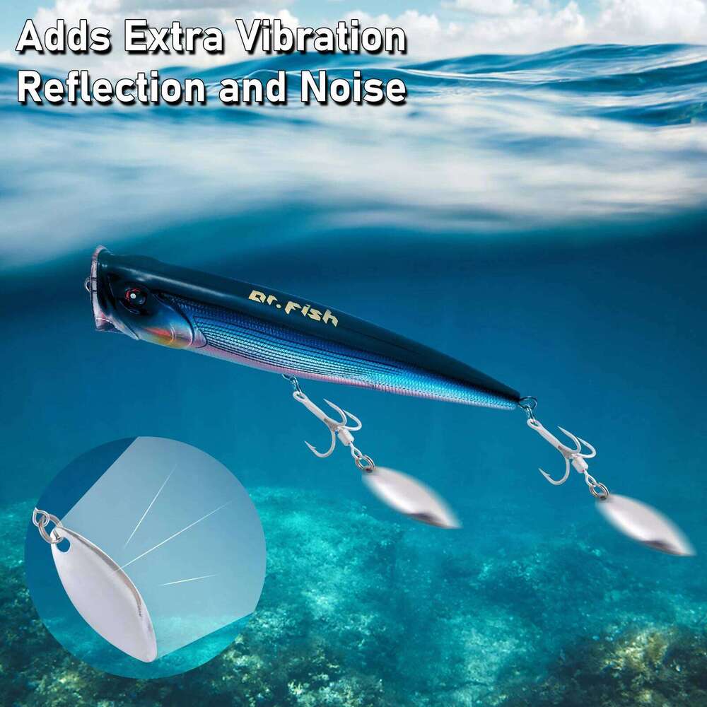 3/5pcs Bladed Treble with Willow Colorado Replacement Fishing Hook Spinner Blade Bass Pike Walleye Trout Saltwater Z260228