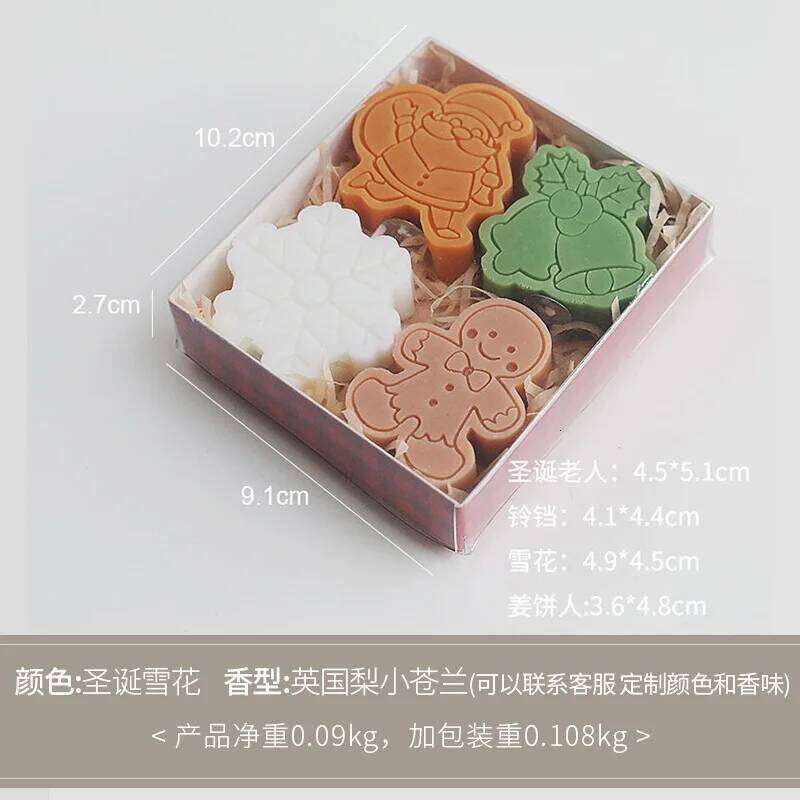 Christmas Scented Candle Set 4pcs Cartoon Santa Claus Elk Trees Snowman Aromatherapy Soy Wax Candles Home Decor Gift for Halloween W260303