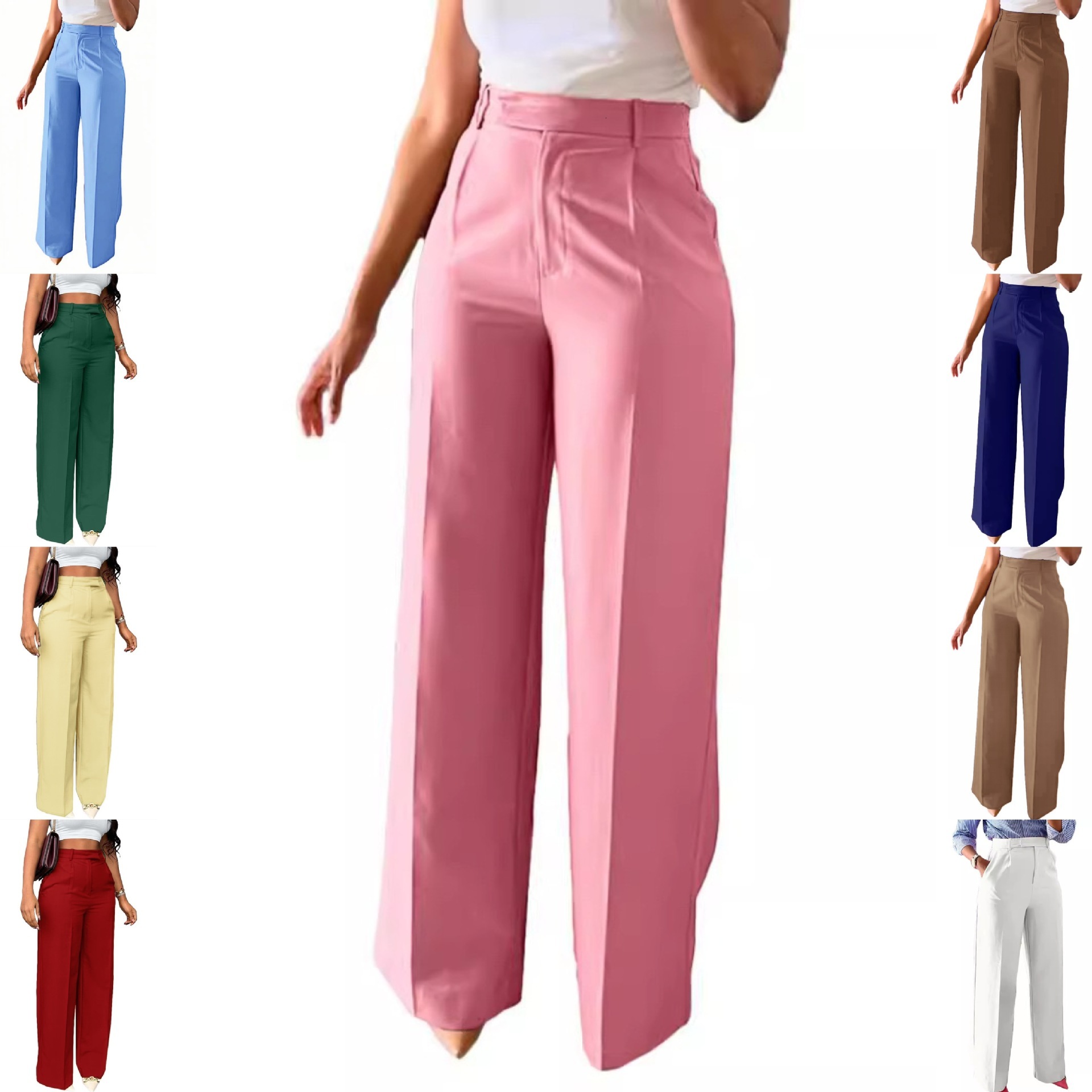 Europen Nd Designer Pnts Americn New Commuter High-wisted Drped Stright-leg Pnts Forml Pnts Csul Suit Long Pnts For Women