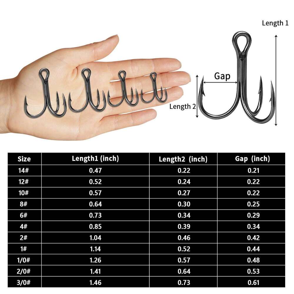 9KM Triple Hook 10Pcs Treble 3X Sea Fishing Hooks Hard Lures for Freshwater Saltwater Z260228