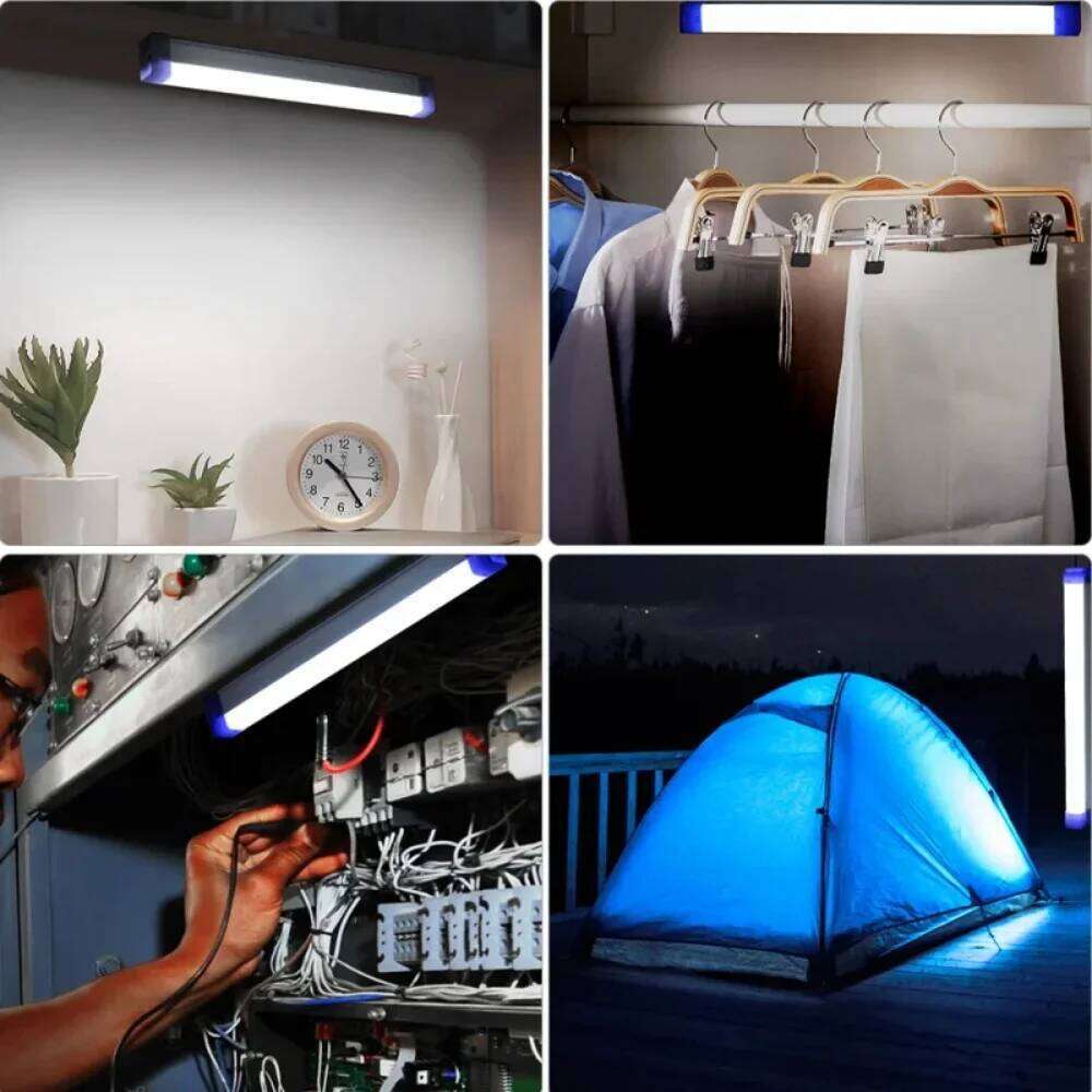 LED Bar Rechargeable Tube Camping Lamp Magnetic Suspension Portable Light Bulb for Emergency Night Market Outdoor Lighting S260302