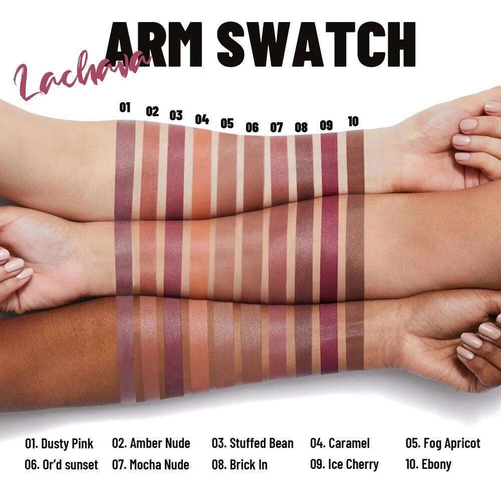 LACHAVA Matte Liquid Lip Mousse - 10 Nude Shades, Waterproof, Transfer-Proof & Non-Drying, Velvet Lipstick with Long Lasting Wea H260302