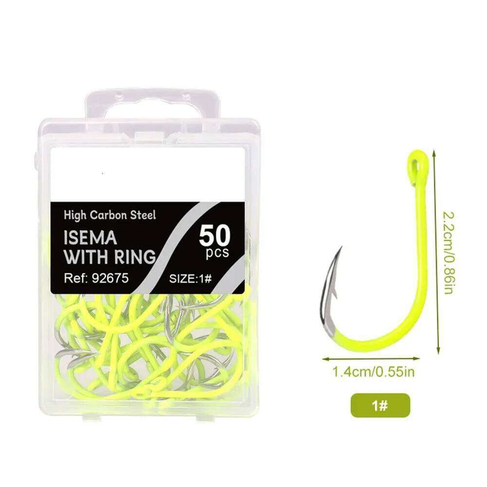 Package Content Barbed Sea Fishinhook Hook Fishing Hooks Fluorescent Yellow Z260228