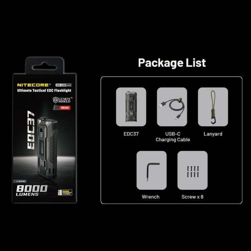 NITECORE EDC37 8000 lumens Strong light Ultimate Tactical EDC Flashlight Built-in 8000mAh Li-ion Battery 26H0303