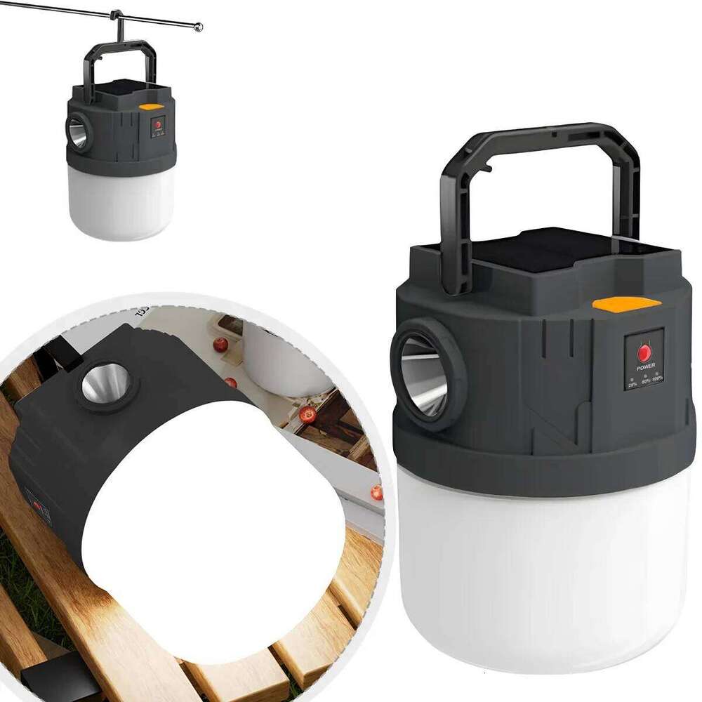 One Piece Ball Pendant with Hook Mobile Solar Camping Light - Multifunctional USB Rechargeable LED Bulb S260302