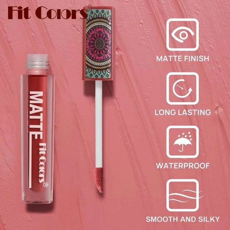6Colors Matte Lipstick Waterproof Velvet Texture Liquid Lip Gloss Bohemian Style Earth Brown Lasting Non-stick Cup Lips Makeup H260302