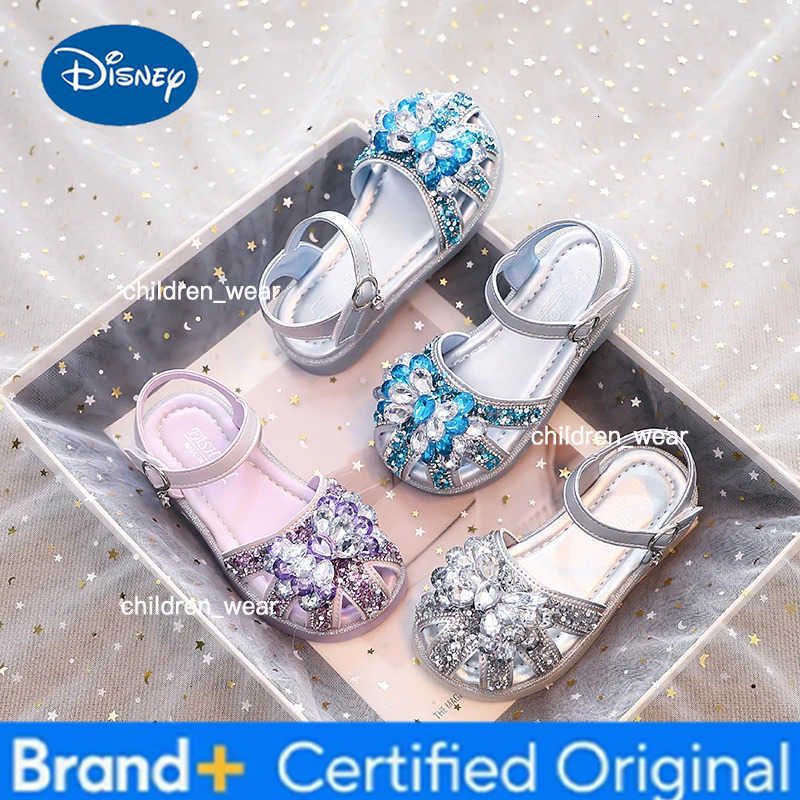 Disney Children Sandals for Girls 2025 Summer New Fashion Korean Style Soft Bottom Anti-slippery Versatile Princess Cut-outs Shoes H2603031