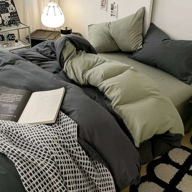 Linen Duvet Cover Comforter Four-piece of Bedding Bed Sheets Quilt Covers Three-piece Set Student Dormitories W260302