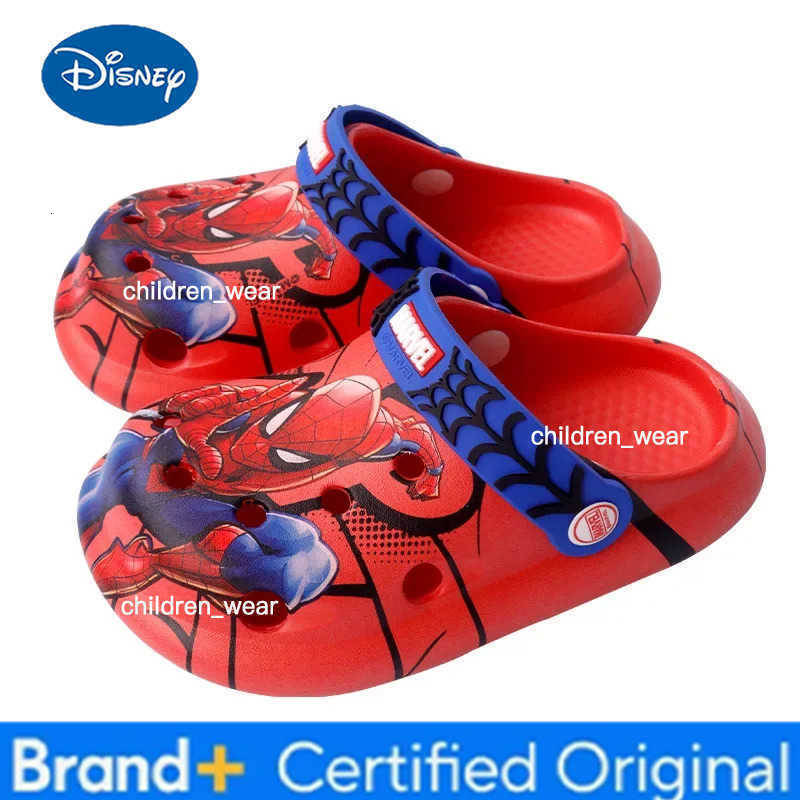 Disney Childrens Slippers Summer Boys Spiderman Slipper Anti-slip Hole Kids Beach Shoes Soft Bottom Toddler Home Slipper H260303