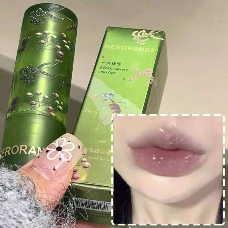 Black Green Shimmer Lipstick Transparent Mirror Water Glaze Plumping Waterproof Non-sticky Cup Nude Clear Lip Tint Makeup H260302
