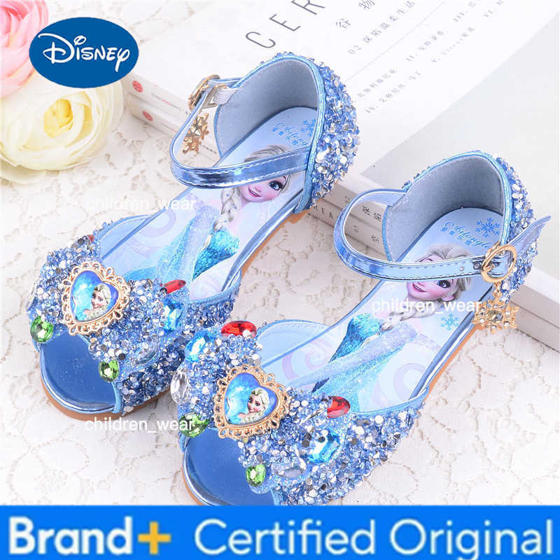 Disney Girl shoes Sandals Frozen Elsa Princess Shoes Fashion Little Girls Crystal Shoes Children High Heels Sandals Infant sandals H26030311
