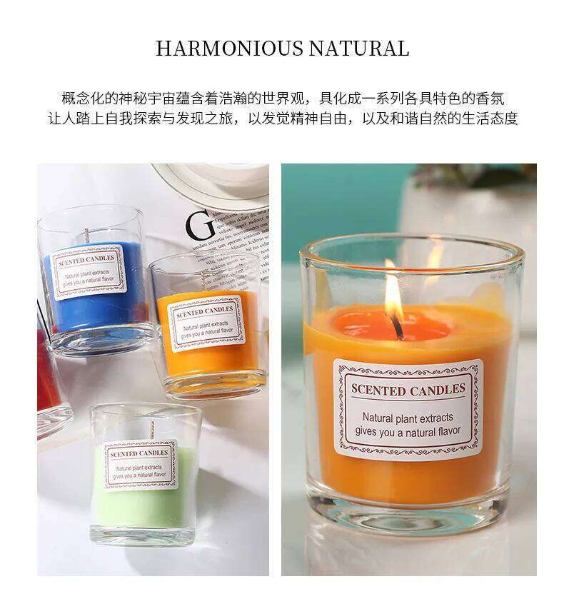 Colorful Long-Lasting Soybean for Girls Room Bedroom Indoor Home Use Aromatic Birthday Gift Handmade Decorative Candle W260303